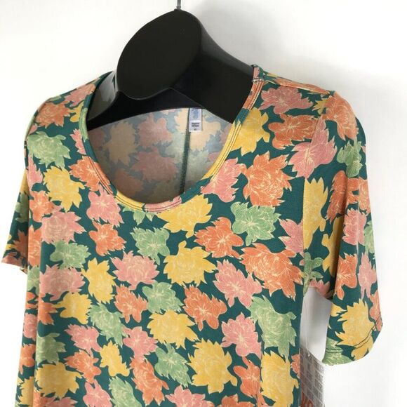 NEW LuLaRoe Floral Print Perfect T Women's XS Scoop Neck Tunic Stretch Knit - Picture 3 of 11